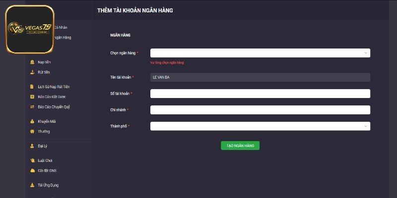 Các bước hướng dẫn nạp tiền Vegas79 chi tiết nhất