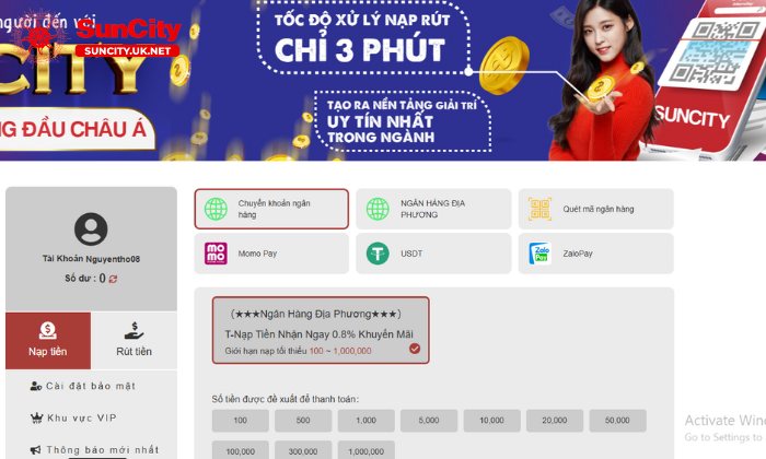 Nhà cái cam kết không thu phí khi nạp tiền&nbsp;
