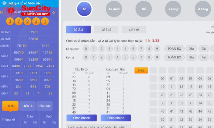 Bao lô Suncity dễ chơi, dễ trúng&nbsp;