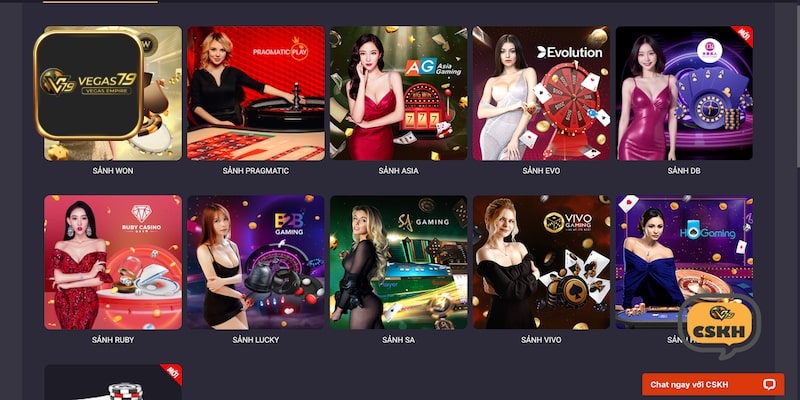 Nhiều trò chơi đánh bài thú vị tại Vegas79